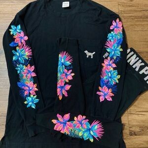 PINK VS HIBISCUS BLING TSHIRT/ LEGGINGS OUTFIT SET